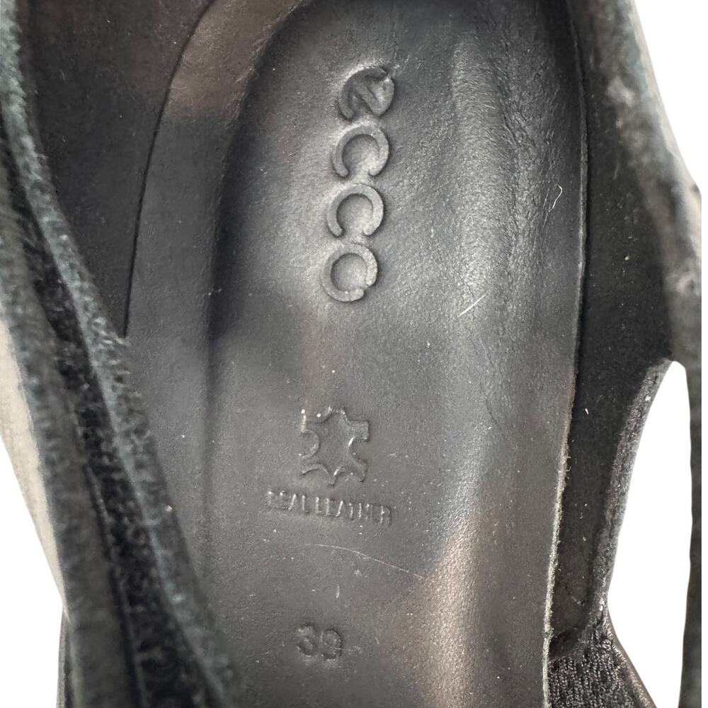 ECCO Black Felicia Mary Jane Wedge Shoe SZ 39 - Picture 6 of 9